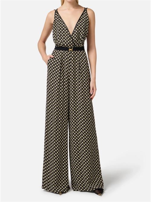 JUMPSUIT WITH DIAMOND PRINT ELISABETTA FRANCHI | TU03551E2DJ5 nero/burro/curry